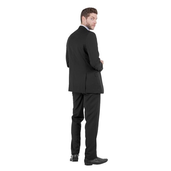 Azzuro's Premium Polyester Slim Fit 2pc Mens Suit, Black - Picture 2 of 5